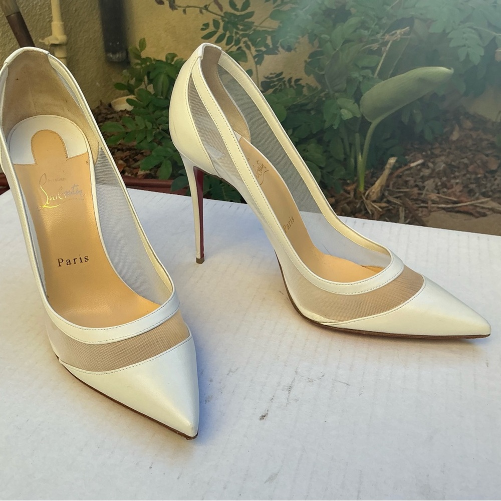 Christian Louboutin Galativi 100 Kid/Rete Version Bianco